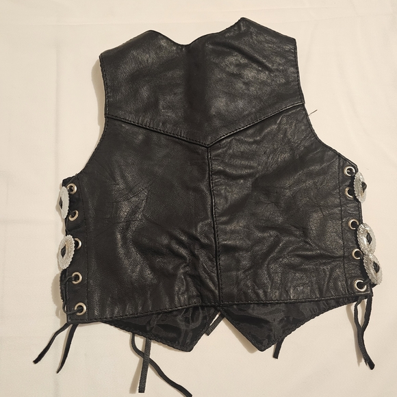 Astars Black Kids Leather Vest - Picture 5 of 16